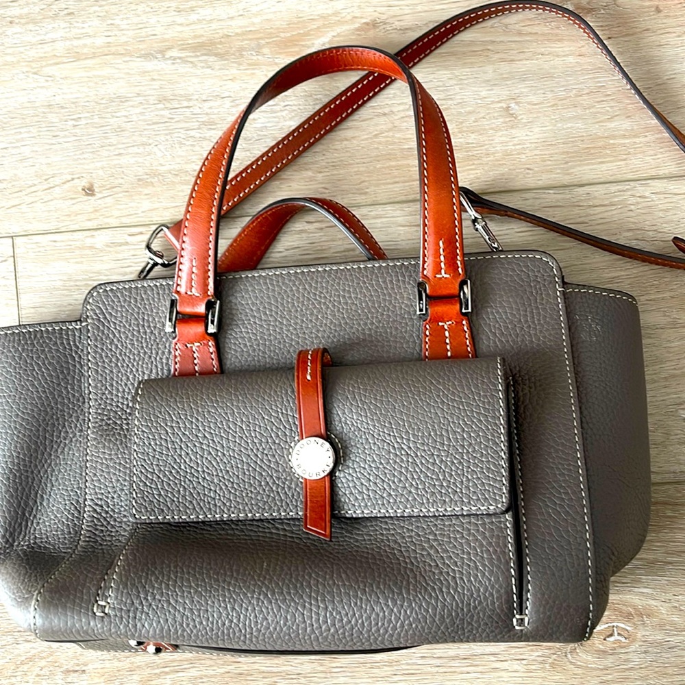 Dooney & Bourke Gray and Brown Leather Bag